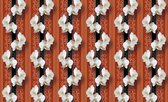 Fotobehang - Vlies Behang - Orchideeën op Luxe Patroon - 208 x 146 cm
