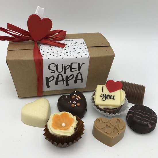 Cho-lala doosje lekkere bonbons - Chocolade cadeau Vaderdag - handmade chocolade - 250 gram cadeau geven