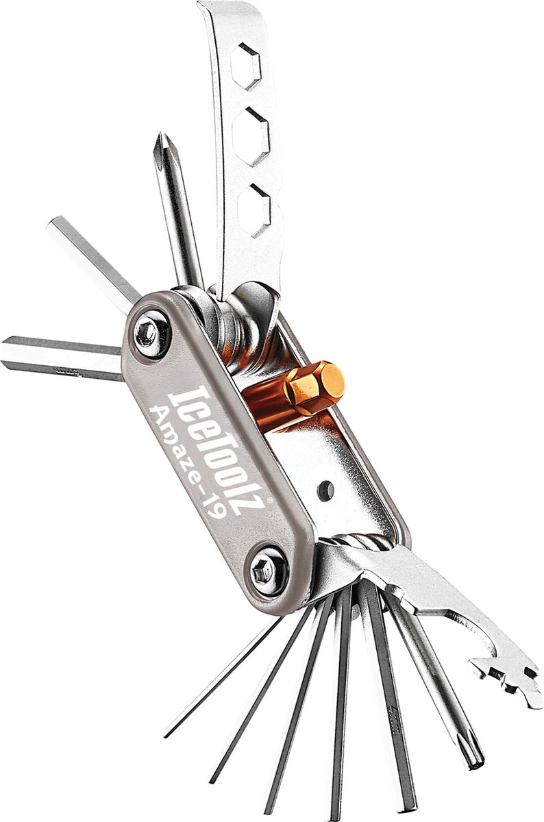 IceToolz Multitool 19-delig - Compact en Robuust - Voor Fietsreparaties - Inclusief Inbussleutels en Schroevendraaiers