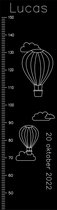 Gepersonaliseerde groeimeter Luchtballon - krijtbord - kinderkamer - babykamer - wanddecoratie - kraamcadeau - verjaardagscadeau - meetlat