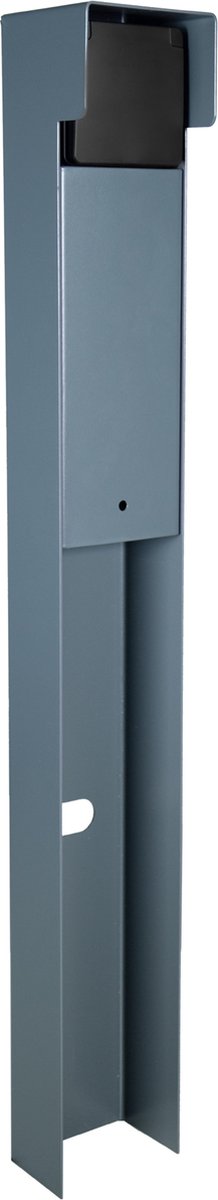 Buitenstopcontact - Glampère New Hydro - Pro+ - Grijs - Tuinpaaltje met enkel stopcontact penaarde, kabeldoos, afdekkap en installatiedraad - 1 wartel - IP55 - 65cm