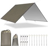 Tente de camping 300 cm x 300 cm / 400 cm imperméable anti-UV décoration hamac avec 8 piquets et 8 jours pour un pique-nique en plein air