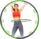 Tunturi Fitness Hoelahoep - Fitness hoepel - Fitness hulahoop - 1,5 kg - Groen/Grijs - Incl. gratis fitness app