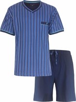 PHSAH1304A Paul Hopkins Set de pyjama Pyjama short pour homme à rayures verticales - 100 % Katoen peigné - Blauw. - Tailles : L