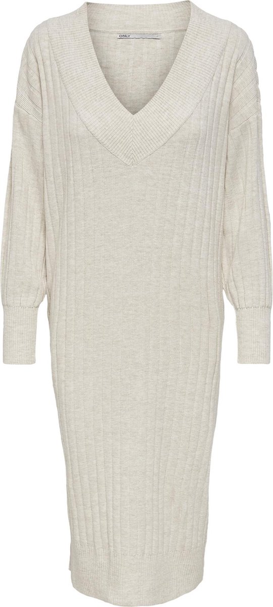 ONLY ONLNEW TESSA L/S MIDI V DRESS KNT NOOS Dames Jurk - Maat XS