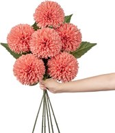 10 cm grote kunstbloemen, hortensia, met 63 cm lange steel, 6 stuks roze kunsthortensia, kunststof bloemen, hortensia voor bruiloftsdecoratie, woondecoratie, kantoor, tuinfeestdecoratie, bloemstuk