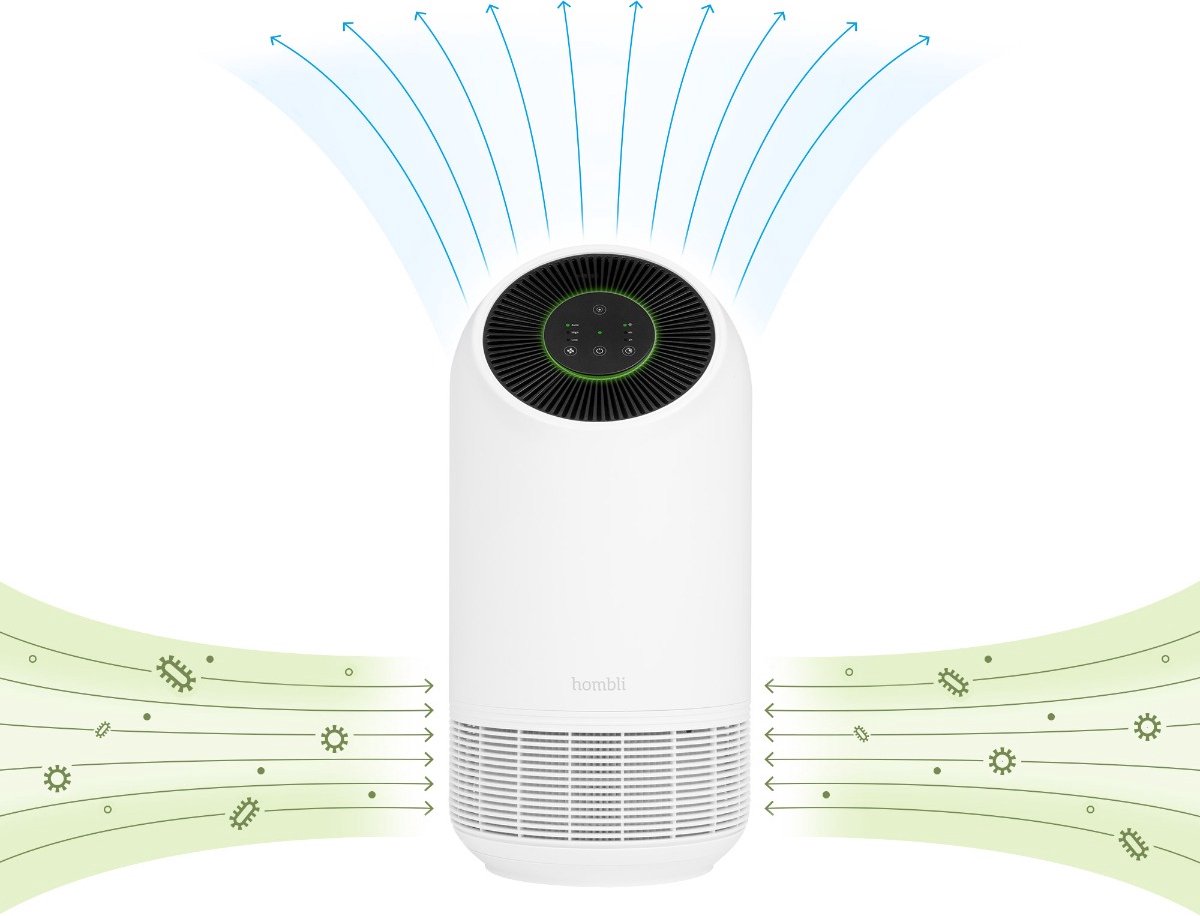 Hombli Smart Air Purifier – Luchtreiniger – HEPA 13 Filter en Actieve Koolstoffilter – Wifi - Bediening via App – Spraakbesturing met Google, Alexa en Siri — afbeelding 5