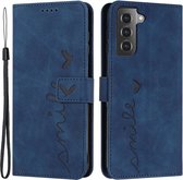 Coverup Smile Book Case - Geschikt voor Samsung Galaxy S21 FE Hoesje - Blauw