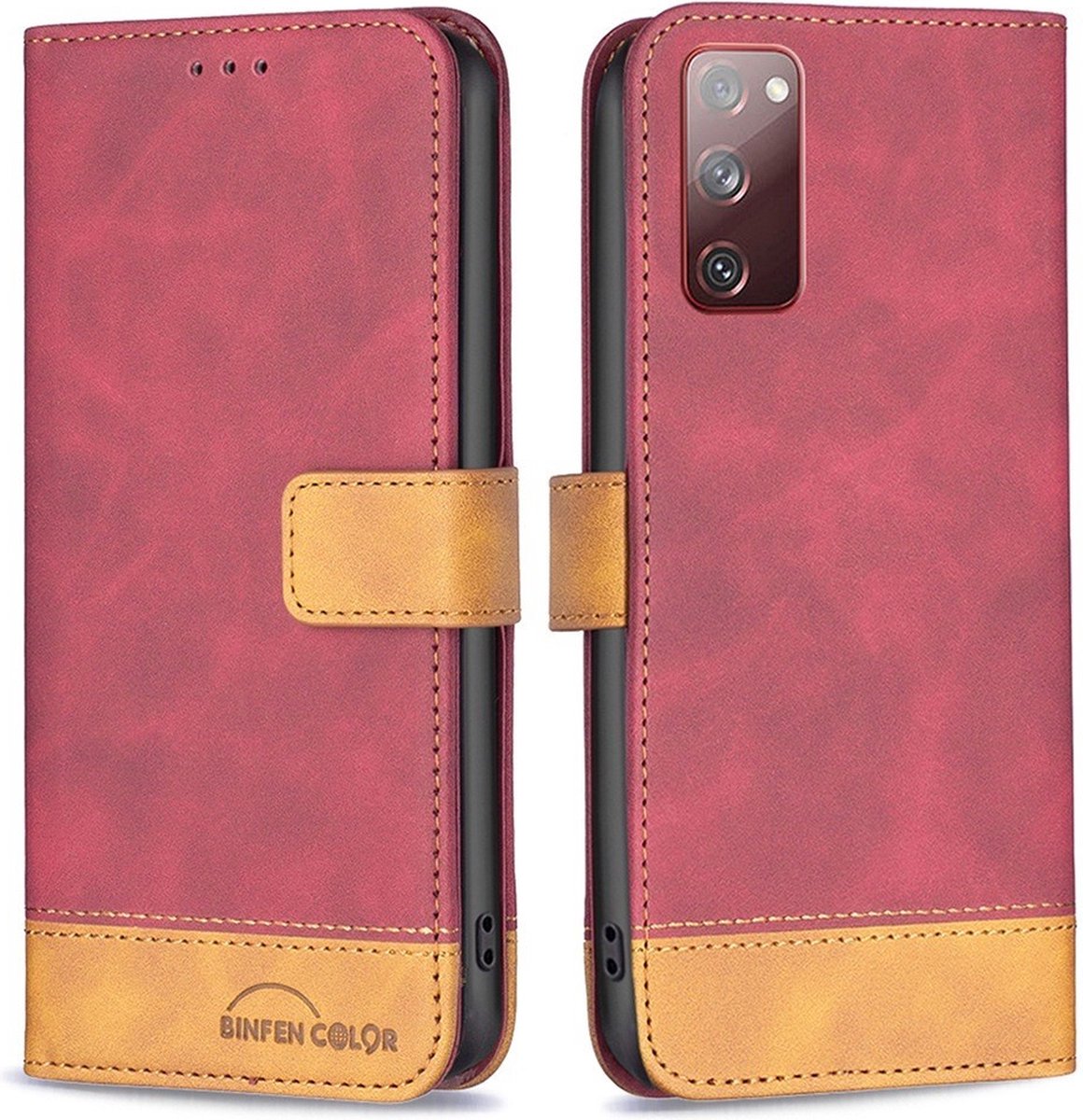 BINFEN Color Book Case - Geschikt voor Samsung Galaxy S20 FE Hoesje - Rood