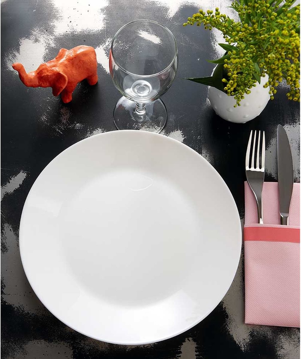 Arcopal by Luminarc Zelie Service de table 18 pièces en verre opale blanc  (6 assiettes à dessert) : : Cuisine et Maison