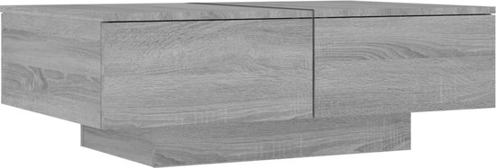 vidaXL - Salontafel - 90x60x31 - cm - bewerkt - hout - grijs - sonoma - eikenkleurig
