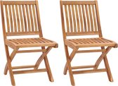 vidaXL Chaises de jardin de jardin 2 pcs vidaXL de teck massif