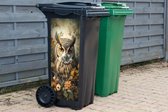 Autocollant pour conteneur Hibou - Vogels - Fleurs - Nature - 38x80 cm - Kliko