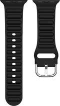 Siliconen bandje - geschikt voor Apple Watch Series 1/2/3/4/5/6/7/8/Ultra/Ultra 2/SE met case size 42 mm / 44 mm / 45 mm / 49 mm - zwart