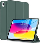 Casemania Hoes Geschikt voor Apple iPad 2022 (10.9 inch 10e Generatie - 10th Gen) Groen - Tri Fold Tablet Case - Smart Cover