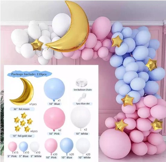 WedDecor Gouden & zilveren ballonboog kit, 121 stuks ballonslinger boog kit met confetti latex ballonnen voor verjaardag, feesten, babyshower, afstuderen en bruiloft decoraties