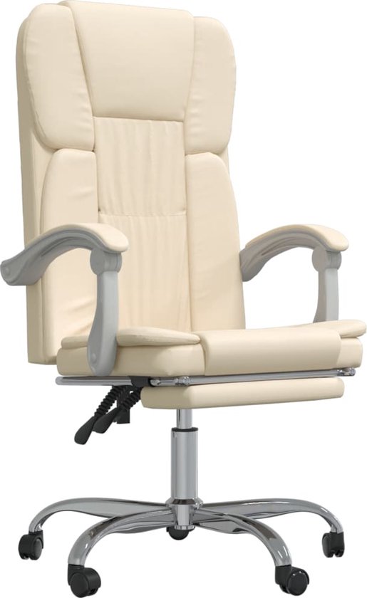 vidaXL-Kantoorstoel-verstelbaar-kunstleer-crèmekleurig