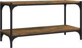 vidaXL - Tv-meubel - 80x33x41 - cm - bewerkt - hout - en - staal - gerookt - eikenkleur