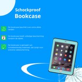 Mobigear Tablethoes geschikt voor Apple iPad 6 (2018) Hoes | Mobigear Tri-Fold Folio Bookcase - Zwart /Magenta | Zwart,magenta