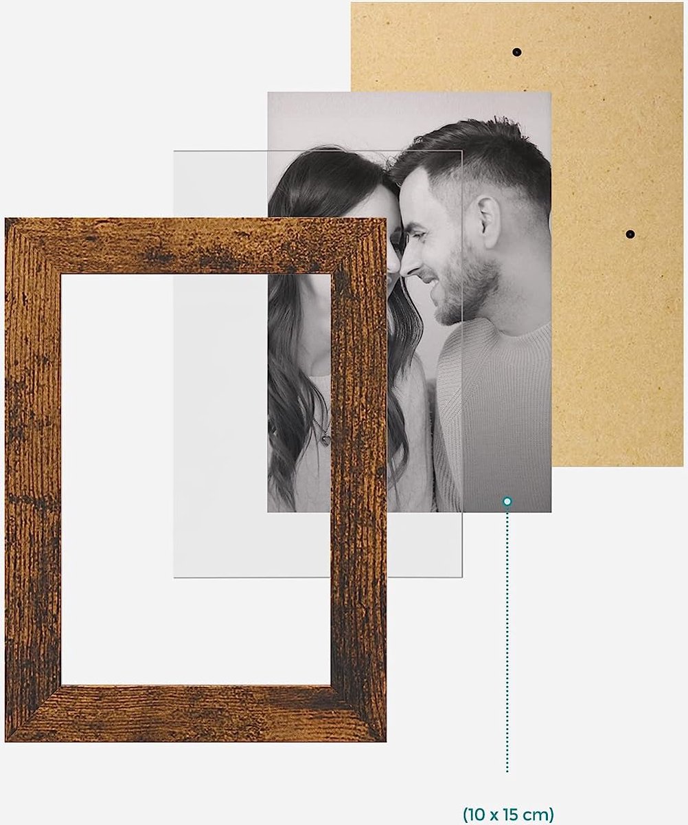 Cornice Multipla A Forma Di Casa – 4 Foto 10x15, Colore Celeste, Home & Love