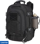 Bol.com LooMar Backpack Groot - Militaire Rugzak - 50-60 liter - Zwart - Waterdicht - Dames – Heren – Geschikt voor Laptop Reize... aanbieding