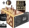 Afbeelding van het spelletje Sincer Magnetisch Schaakbord met Staunton Schaakstukken – 2 EXTRA Koninginnen – Inclusief E-book met Schaakregels - Houten Handgemaakte Schaakset/Schaakspel voor Volwassenen – Groot Formaat van 39x39cm - Chess Board/Set
