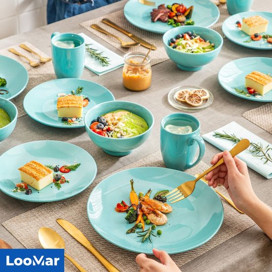 LooMar Service de table - 32 pièces - 8 personnes - Porcelaine - Luxe -  Service... | bol