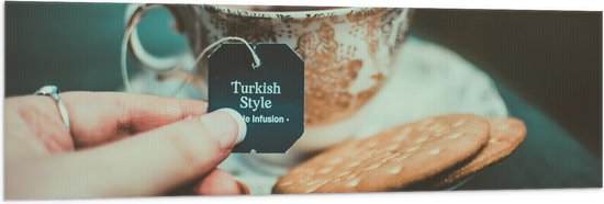 Vlag - Turkse Thee met Koekjes - 150x50 cm Foto op Polyester Vlag