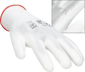 ECD Germany 60 paar werkhandschoenen met PU coating - maat 7-S - wit - monteurshandschoenen montagehandschoenen beschermende handschoenen tuinhandschoenen - diverse kleuren & maten