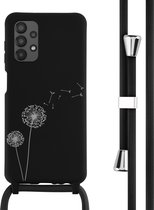 iMoshion Hoesje Geschikt voor Samsung Galaxy A13 (4G) Hoesje Met Koord - iMoshion Siliconen design hoesje met koord - Zwart / Dandelion Black