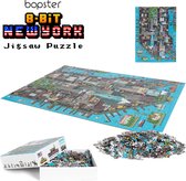 Bopster - New York puzzel - 1.000 stukjes - 70x50cm - geweldig 8-bit design - ontdek alle bekende gebouwen