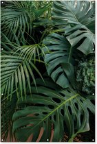 Muurdecoratie Planten - Jungle - Bladeren - Tropisch - 120x180 cm - Tuinposter - Tuindoek - Buitenposter