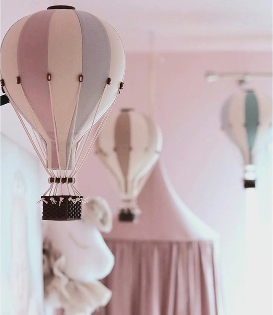 Super Balloon Luchtballon - mauve, blauw en ecru — afbeelding 2