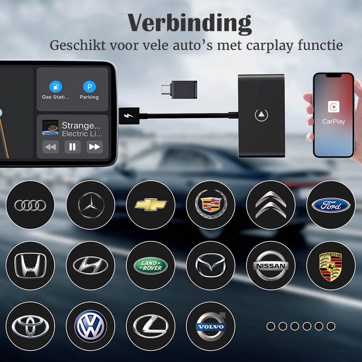 Magnify® Deluxe Carplay Dongle Draadloos Carplay Draadloze