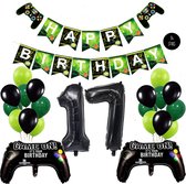 Snoes Mega Game Gamers Helium Verjaardags Ballonnen Feestdecoratie Black Cijfer Ballon nr 17