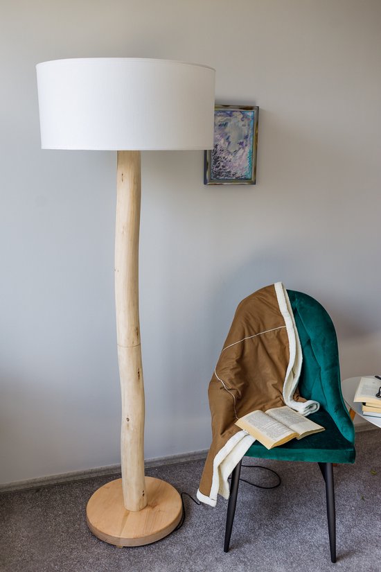 Lampadaire en bois - lampadaire souche d'arbre - Lampe naturelle - design &  bois | bol