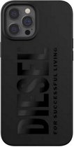 Diesel Silicone Back Case - Apple iPhone 12/12 Pro (6.1") - Zwart