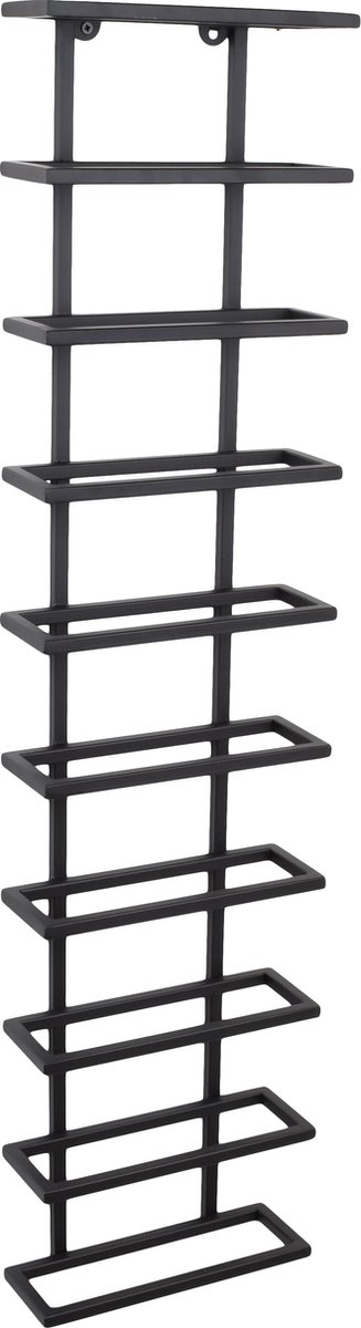 LOFT42 Pinot Wandwijnrek - 10 flessen - Metaal - Zwart - 110x27x11