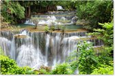 Muurdecoratie Watervallen - Thailand - Bos - 180x120 cm - Tuinposter - Tuindoek - Buitenposter