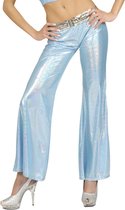 Blauwe glitter disco broek voor vrouwen - One Size