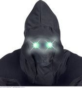 WIDMANN - Masque Visage Invisible avec Capuche et Yeux Lumineux Vert Adulte