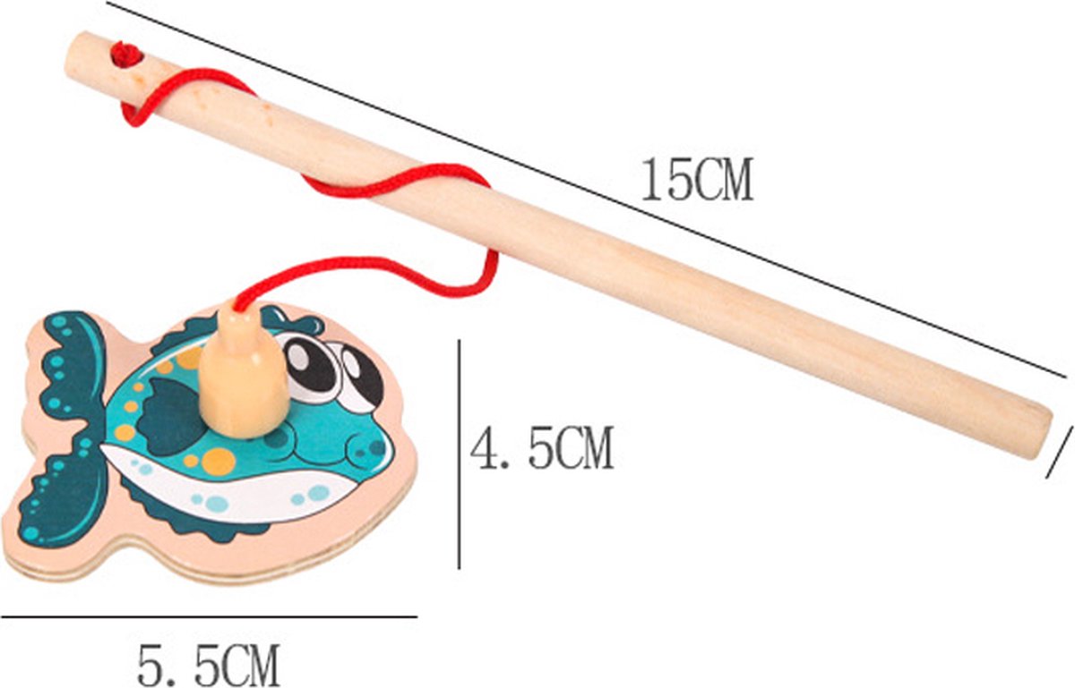 Houten magnetisch visspel | Montessori ABC & cijfers educatief