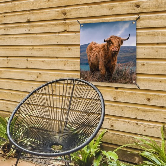 Posters de Posters de jardin Scottish Highlander - Berg - Water - 50x50 cm