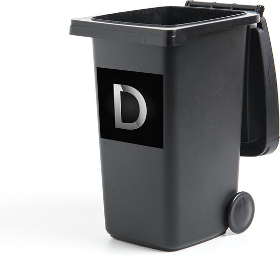 Container sticker Een illustratie van de letter D - zwart wit - 40x40 cm - Kliko sticker