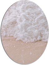 Dibond Ovaal - Water - Zee - Strand - Zand - 60x80 cm Foto op Ovaal (Met Ophangsysteem)