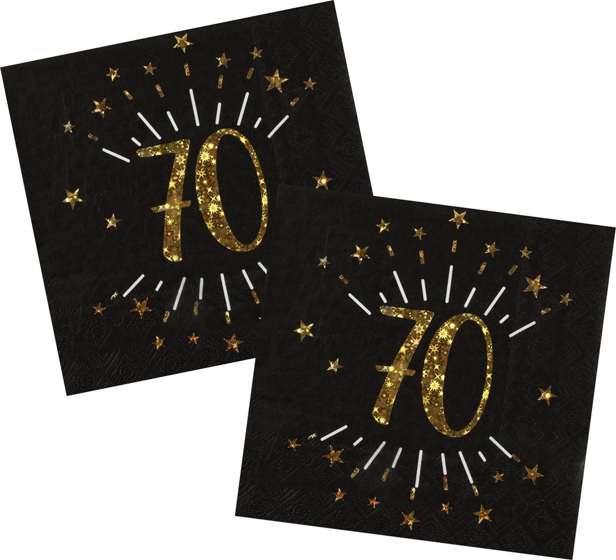 Verjaardag feest servetten leeftijd - 50x - 70 jaar - goud - 33 x 33 cm