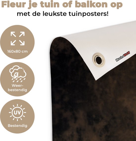 Décoration murale extérieure Bouddha - Image de Bouddha - Or - Spirituel - Zwart - 160x80 cm