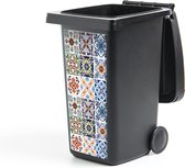 Container sticker Design - Bloemen - Oranje - Blauw - Abstract - 38x80 cm - Kliko sticker