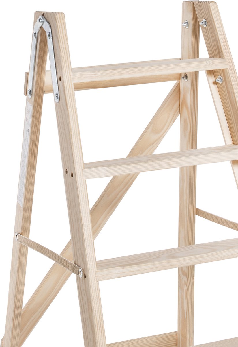 Huishoudtrap 10 treden - Stahoogte 188 cm - Houten trap - Keukentrapje hout - Werktrap - Grenen trap