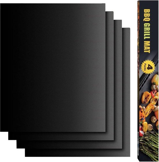 BBQ grillmatten, grillmat voor gasgrill, 5 stuks, 50 x 40 cm
